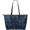 Sea Turtle Baby Print Large Leather Tote Bag