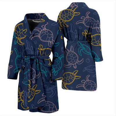 Sea Turtle Baby Print Men Bath Robe