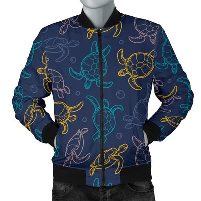 Sea Turtle Baby Print Men Casual Bomber Jacket