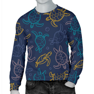 Sea Turtle Baby Print Men Crewneck Sweatshirt