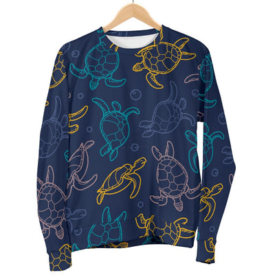 Sea Turtle Baby Print Men Crewneck Sweatshirt