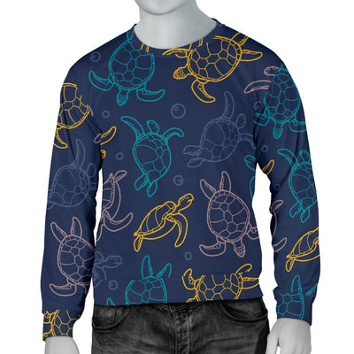 Sea Turtle Baby Print Men Crewneck Sweatshirt