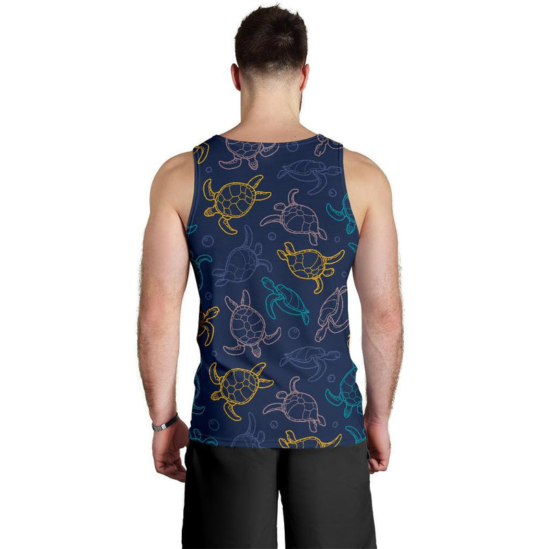 Sea Turtle Baby Print Men Tank Top