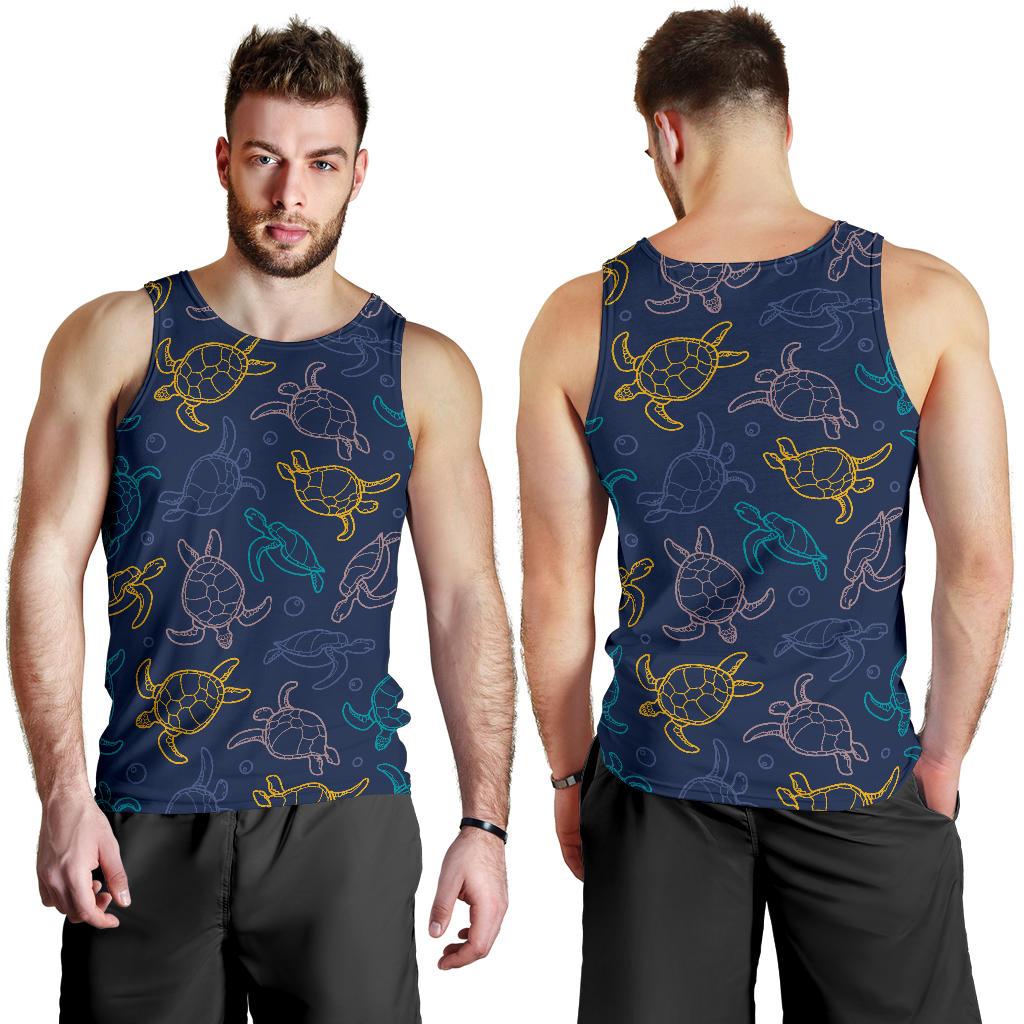 Sea Turtle Baby Print Men Tank Top