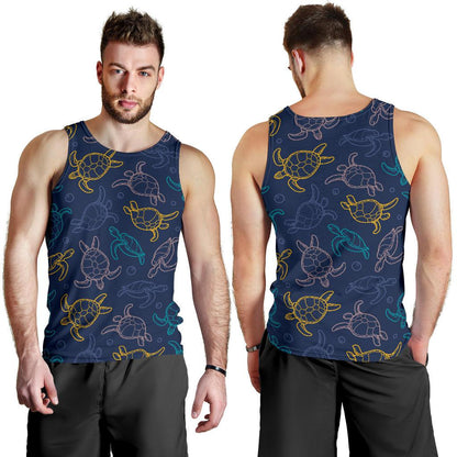 Sea Turtle Baby Print Men Tank Top