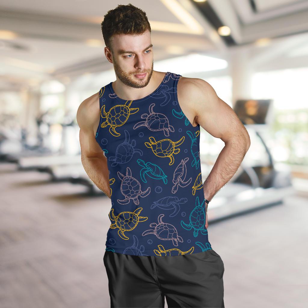 Sea Turtle Baby Print Men Tank Top