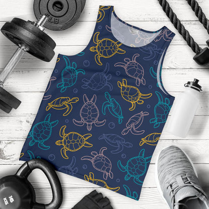 Sea Turtle Baby Print Men Tank Top