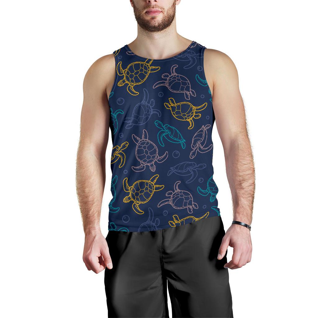 Sea Turtle Baby Print Men Tank Top