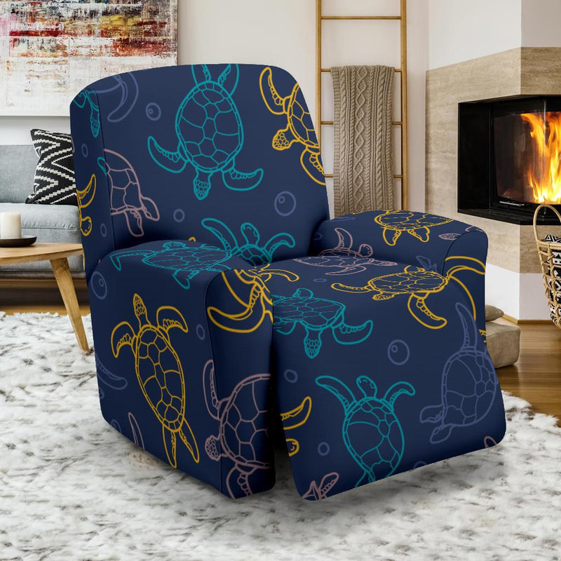 Sea Turtle Baby Print Recliner Slipcover-JORJUNE.COM