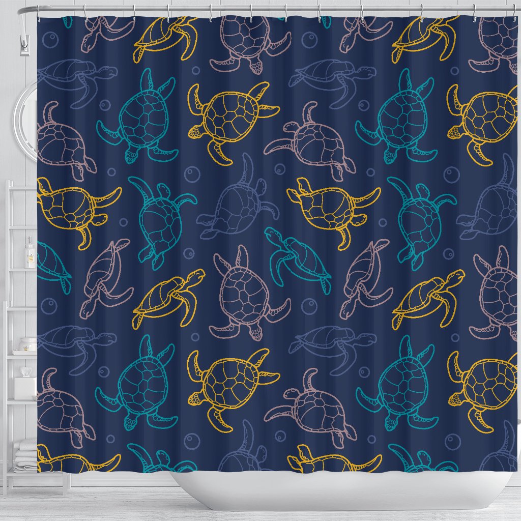 Sea Turtle Baby Print Shower Curtain