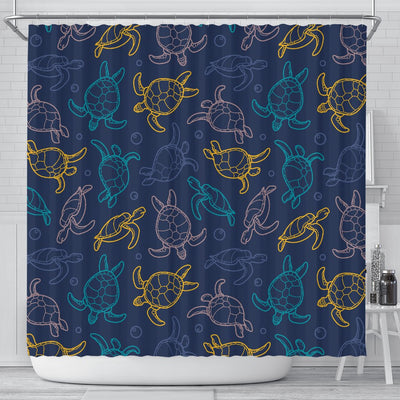 Sea Turtle Baby Print Shower Curtain