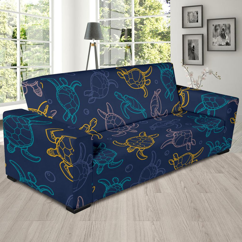 Sea Turtle Baby Print Sofa Slipcover-JORJUNE.COM