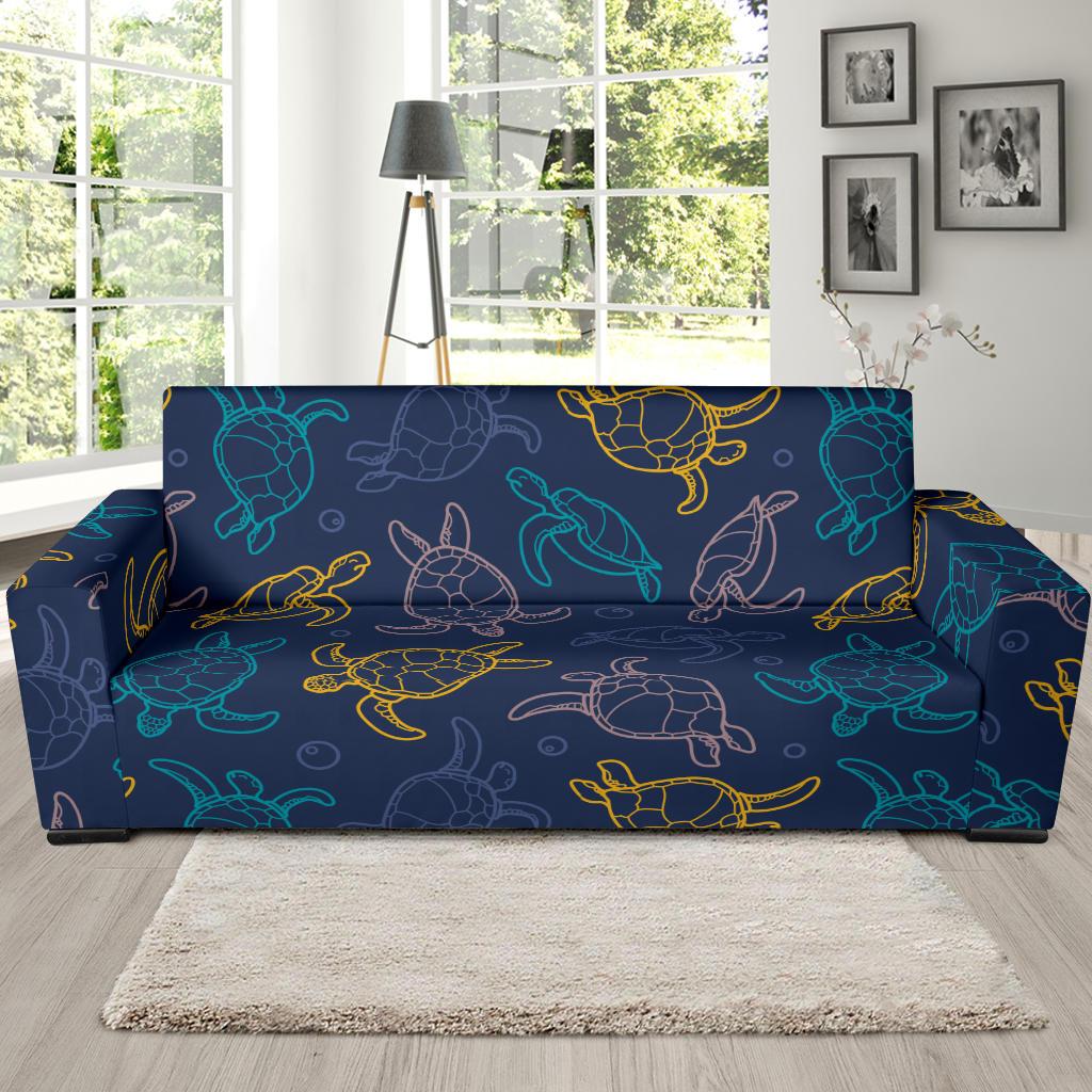 Sea Turtle Baby Print Sofa Slipcover-JORJUNE.COM