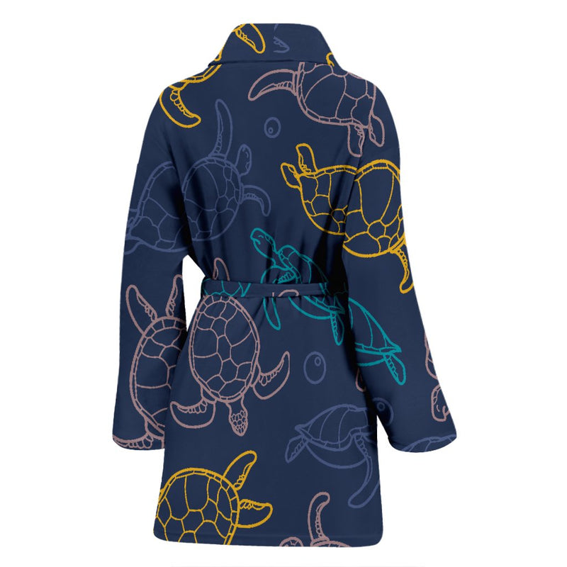 Sea Turtle Baby Print Women Bath Robe