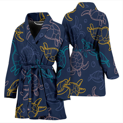 Sea Turtle Baby Print Women Bath Robe
