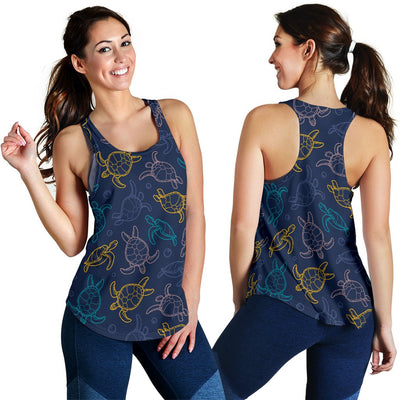 Sea Turtle Baby Print Women Racerback Tank Top