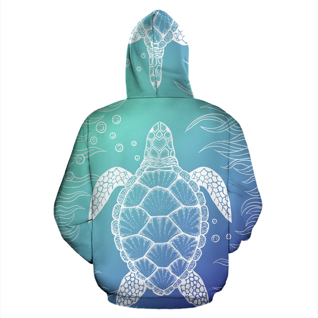 Sea Turtle Blue Design All Over Print Hoodie