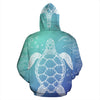 Sea Turtle Blue Design All Over Print Hoodie