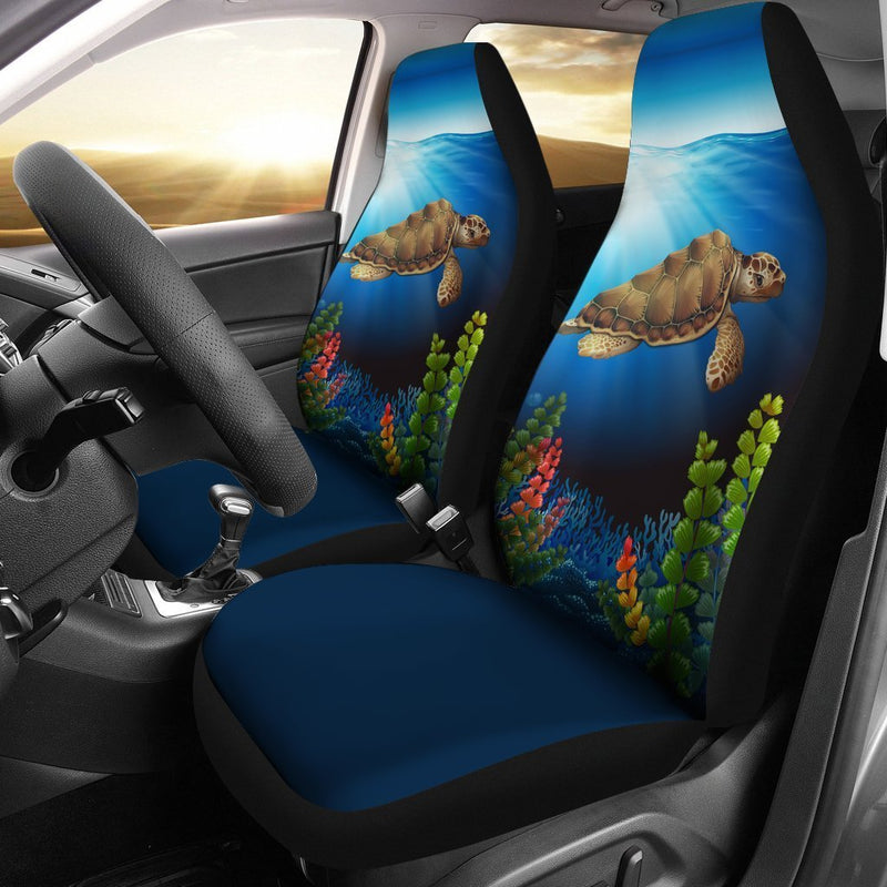 Sea Turtle Blue Print Universal Fit Car Seat Covers