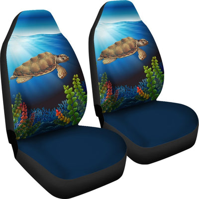 Sea Turtle Blue Print Universal Fit Car Seat Covers