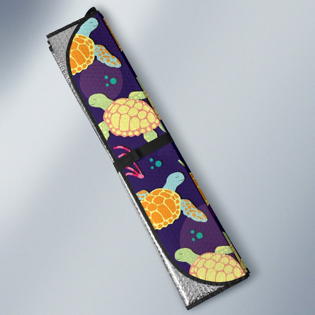 Sea Turtle Color Smile Car Sun Shade-JorJune