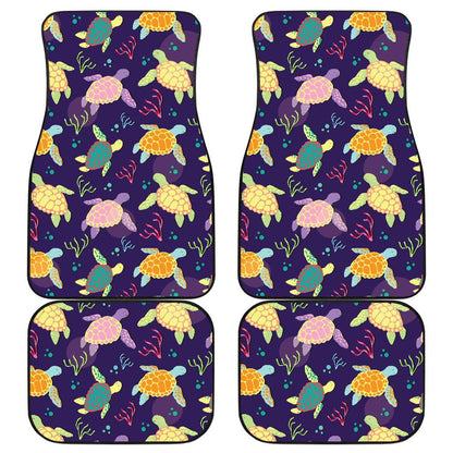 Sea Turtle Color Smile Front and Back Car Floor Mats