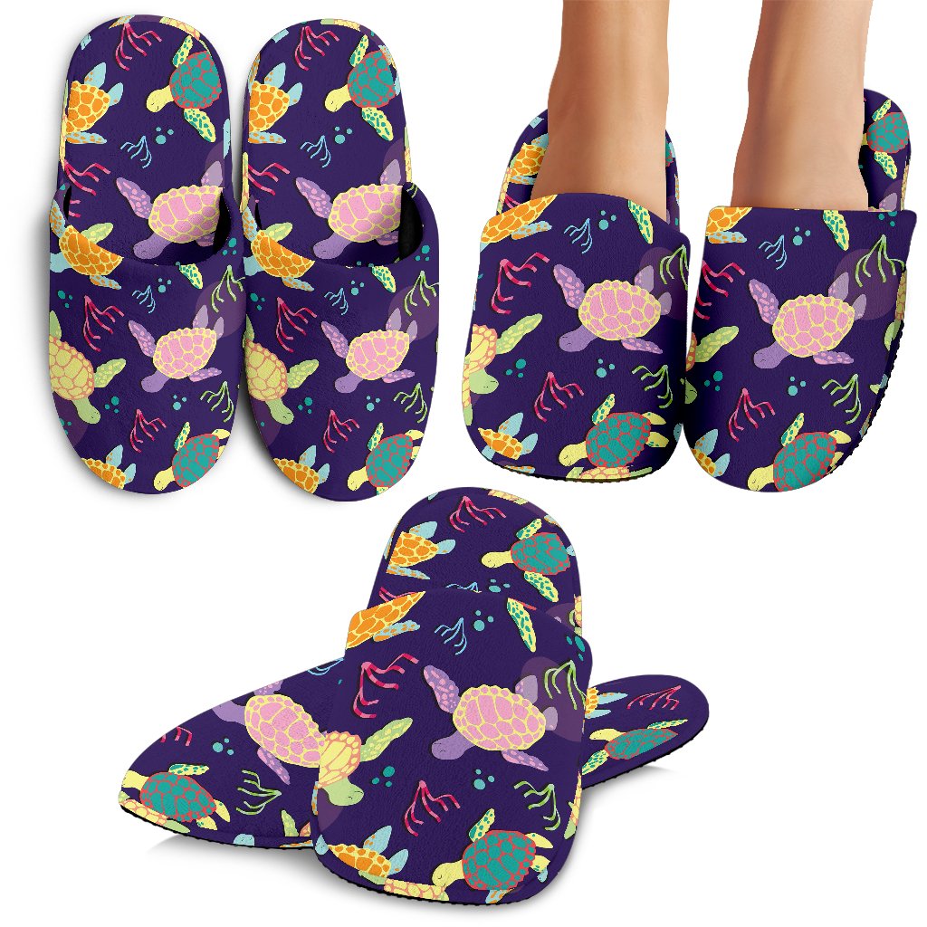 Sea Turtle Color Smile Slippers
