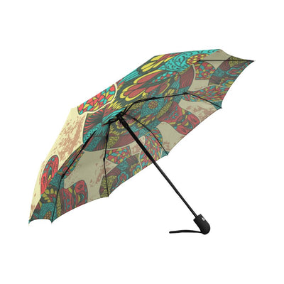 Sea Turtle Colorful Tribal Automatic Foldable Umbrella