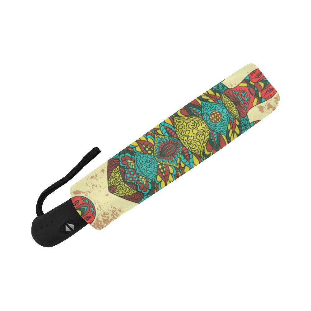 Sea Turtle Colorful Tribal Automatic Foldable Umbrella