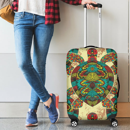 Colorful Sea Turtle Luggage Cover Protector