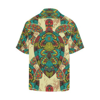 Sea Turtle Colorful Tribal Men Hawaiian Shirt