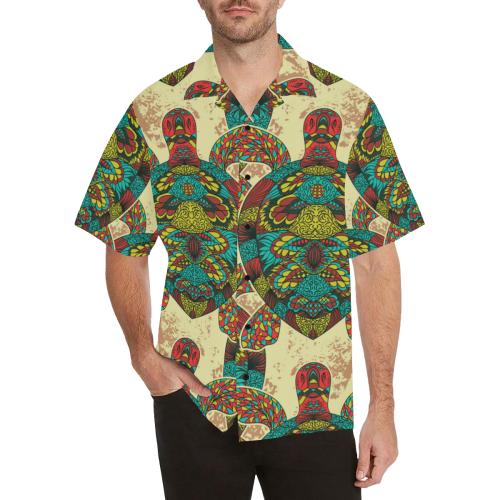 Sea Turtle Colorful Tribal Men Hawaiian Shirt