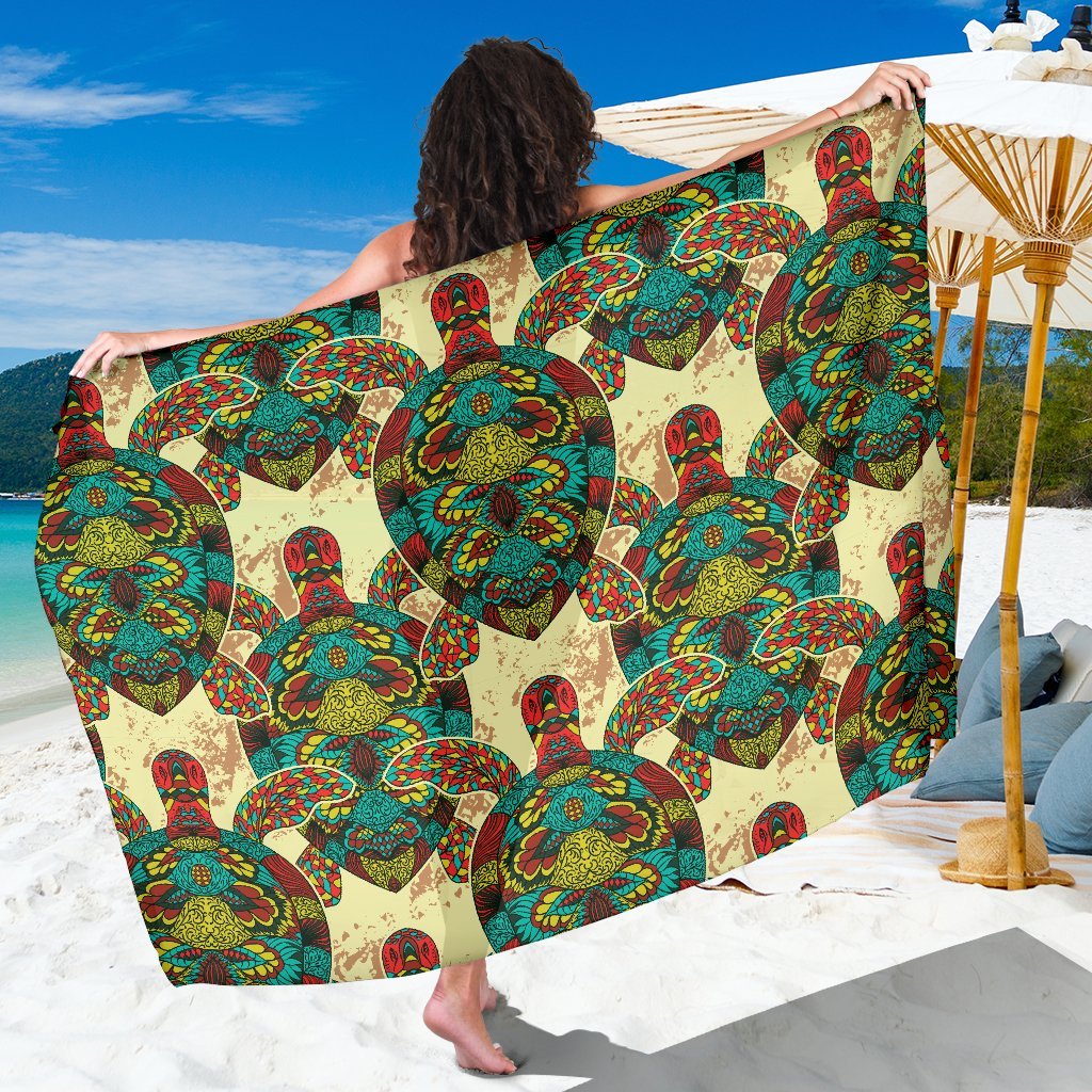 Colorful Sea Turtle Beach Sarong Pareo Wrap