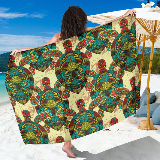 Colorful Sea Turtle Beach Sarong Pareo Wrap