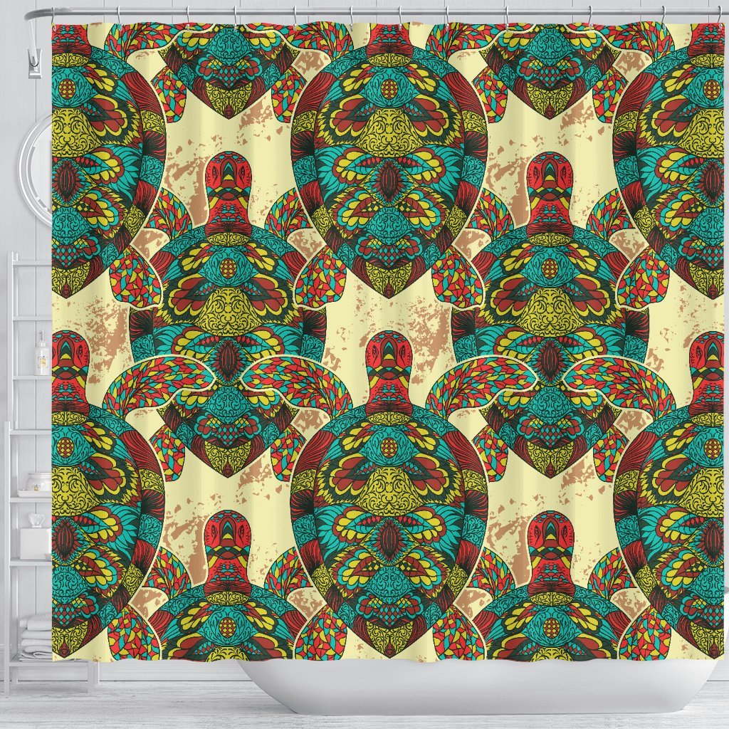 Colorful Sea Turtle Shower Curtain