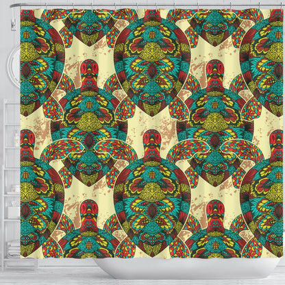 Colorful Sea Turtle Shower Curtain