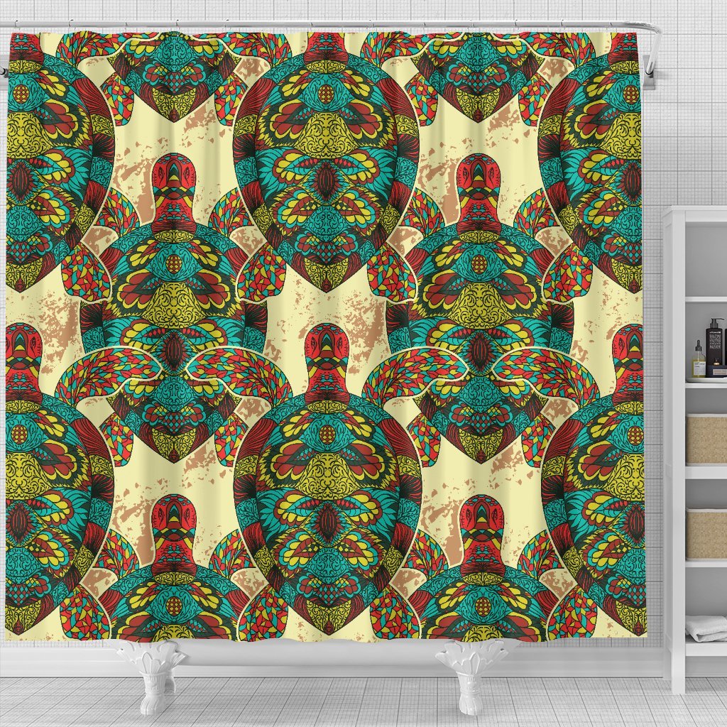 Colorful Sea Turtle Shower Curtain