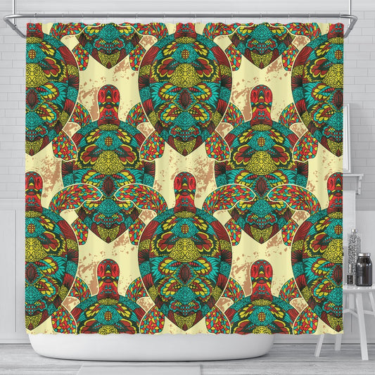 Colorful Sea Turtle Shower Curtain