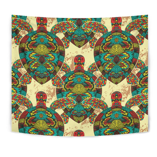 Colorful Sea Turtle Wall Tapestry