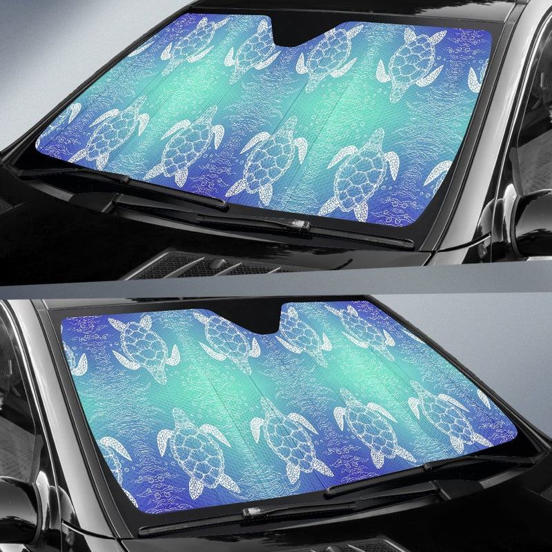 Sea Turtle Draw Car Sun Shade-JorJune