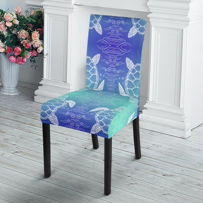 Sea Turtle Draw Dining Chair Slipcover-JORJUNE.COM