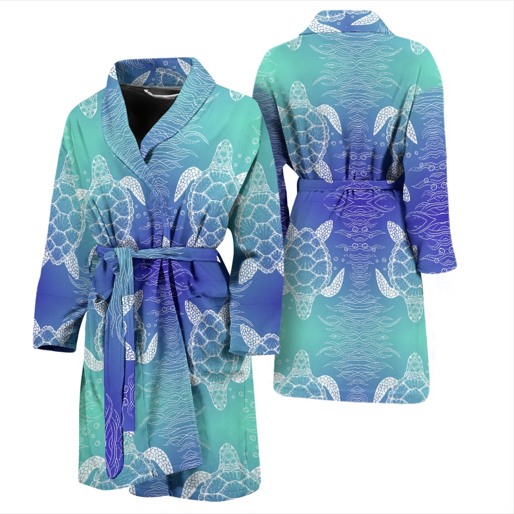 Sea Turtle Draw Men Bath Robe