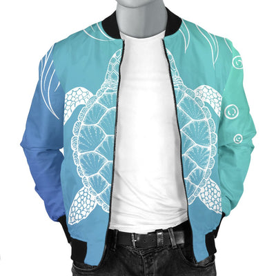 Sea Turtle Draw Men Casual Bomber Jacket