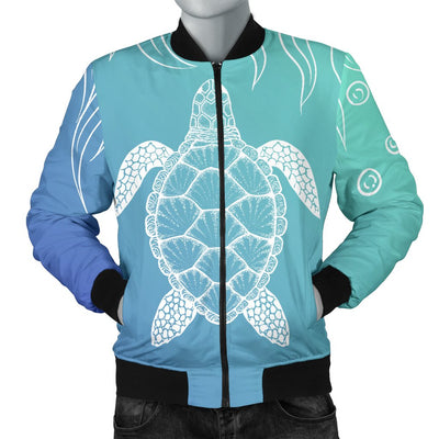 Sea Turtle Draw Men Casual Bomber Jacket