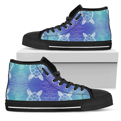 Sea Turtle Draw Men High Top Shoes