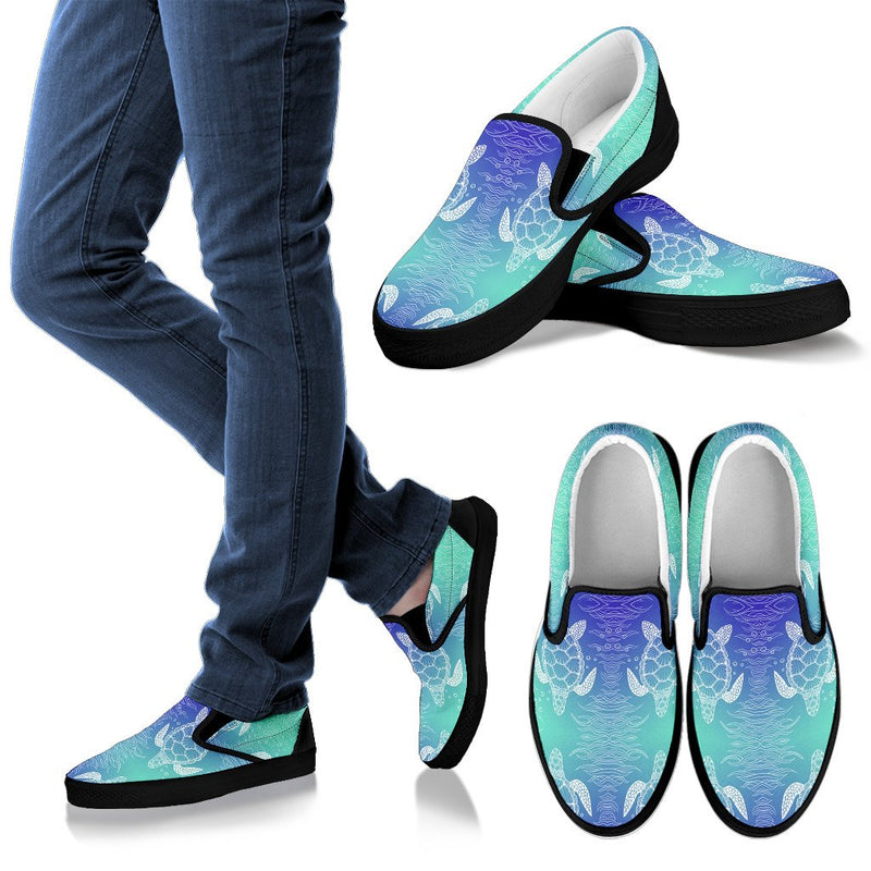 Sea Turtle Draw Men Slip On Shoes