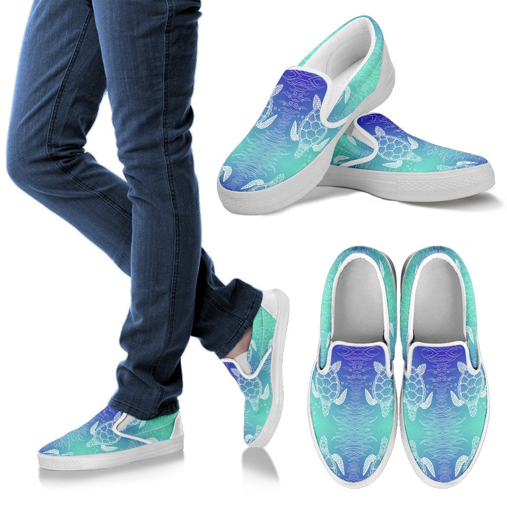 Sea Turtle Draw Men Slip On Shoes