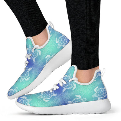 Sea Turtle Draw Mesh Knit Sneakers Shoes