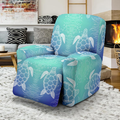 Sea Turtle Draw Recliner Slipcover-JORJUNE.COM