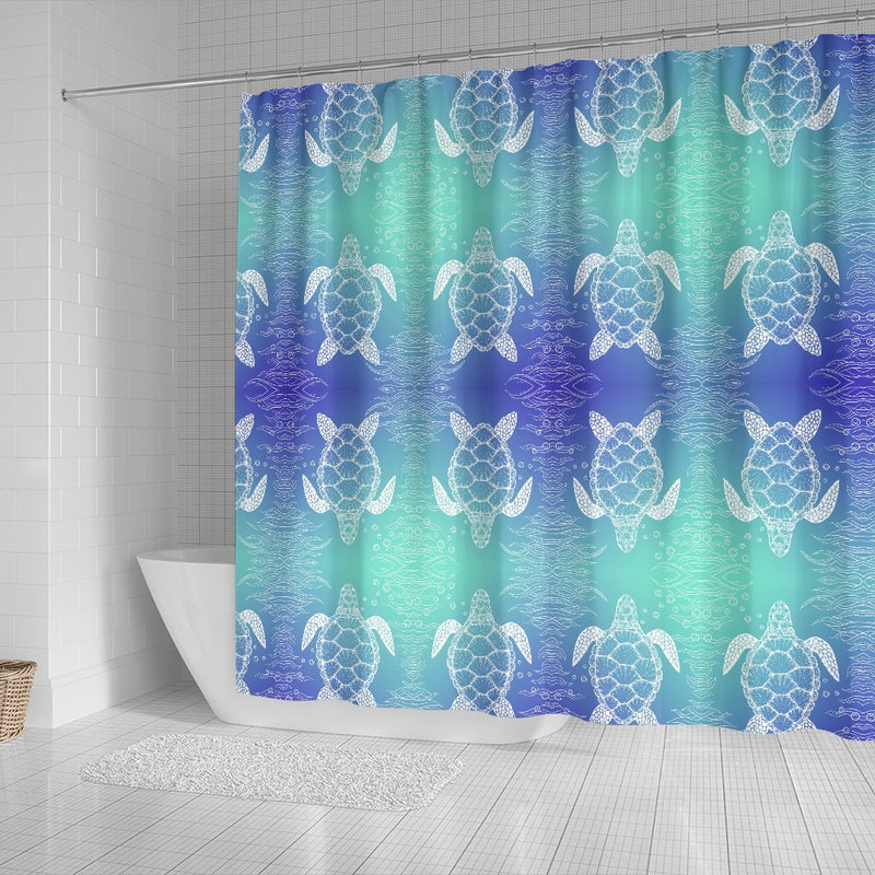 Sea Turtle Draw Shower Curtain